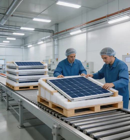 PV module packaging line