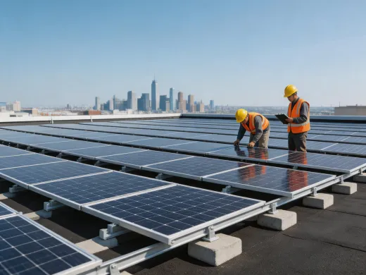 Commercial rooftop solar installation